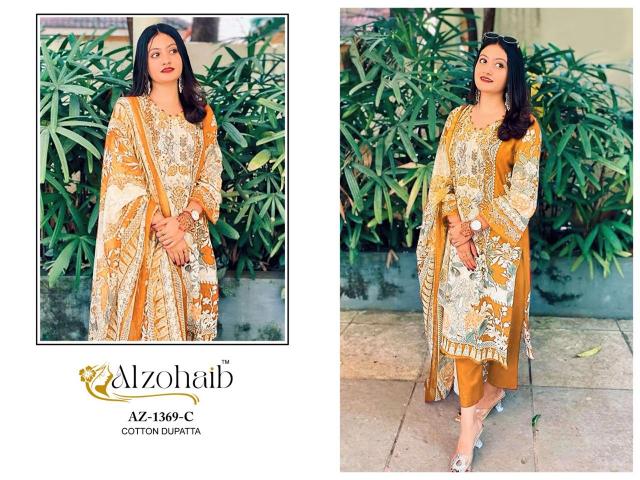 Alzohaib 1369 A To D catalog Chiffon Dupatta pakistani patiala salwar suits