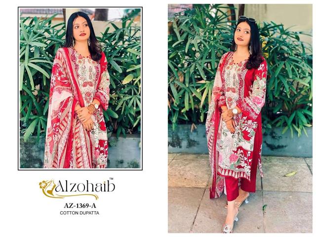 Alzohaib 1369 A To D catalog Chiffon Dupatta pakistani patiala salwar suits