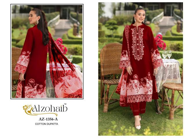 Alzohaib Az Aaida catalog Cotton Dupatta pakistani suits for sale uk