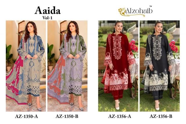 Alzohaib Az Aaida catalog Cotton Dupatta pakistani suits for sale uk
