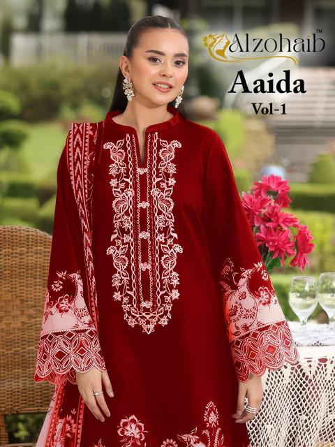 Alzohaib Az Aaida catalog Cotton Dupatta pakistani suits for sale uk