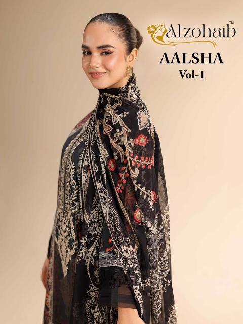 Alzohaib Az Aalsha vol 1 catalog Cotton Dupatta pakistani suits for women wholesale