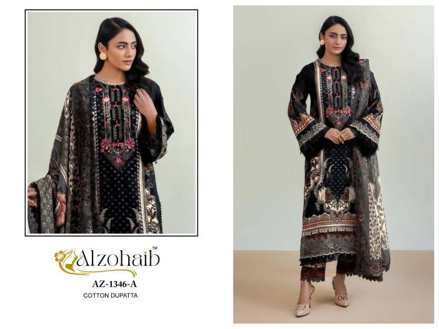 Alzohaib Az Aalsha vol 1 catalog Cotton Dupatta pakistani suits for women wholesale