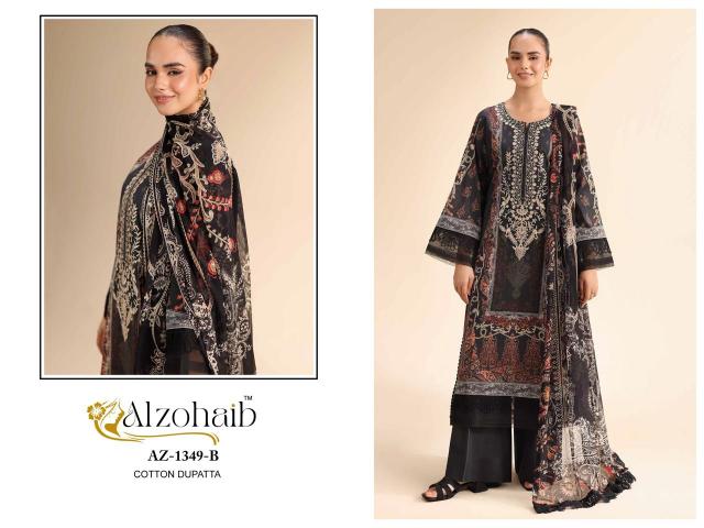 Alzohaib Az Aalsha vol 1 catalog Cotton Dupatta pakistani suits for women wholesale