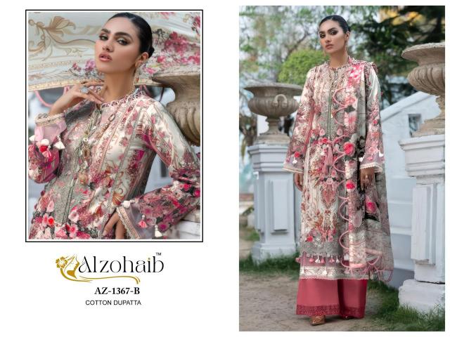 Alzohaib Az Aarifa catalog Chiffon Dupatta pakistani salwsr suit