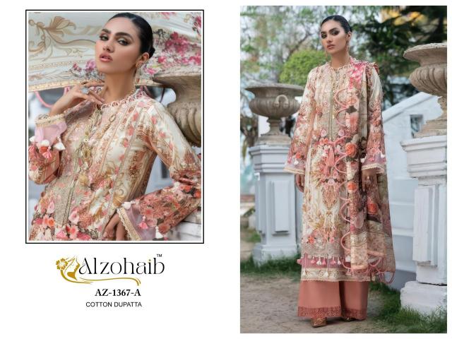 Alzohaib Az Aarifa catalog Cotton Dupatta pakistani salwar suits online uk