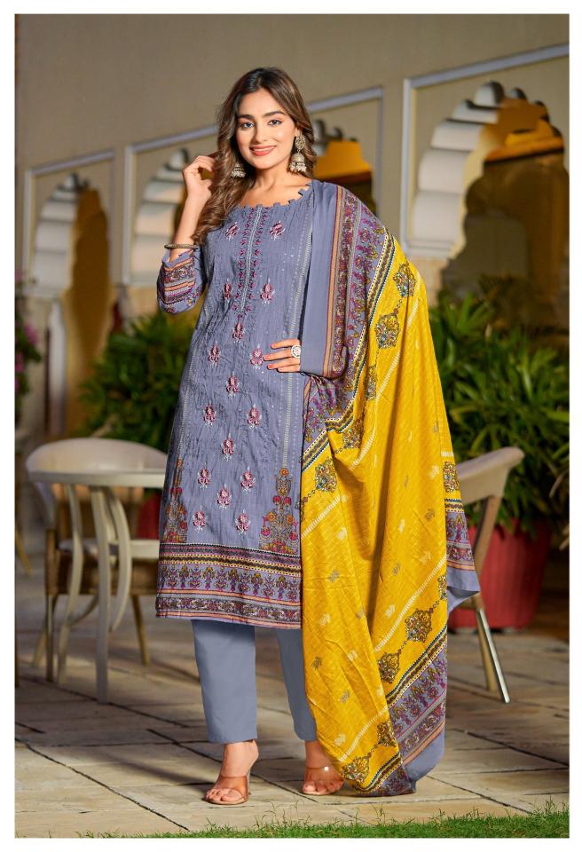 Alzohaib Az Asmaa catalog Chiffon Dupatta pakistani suits in kolkata