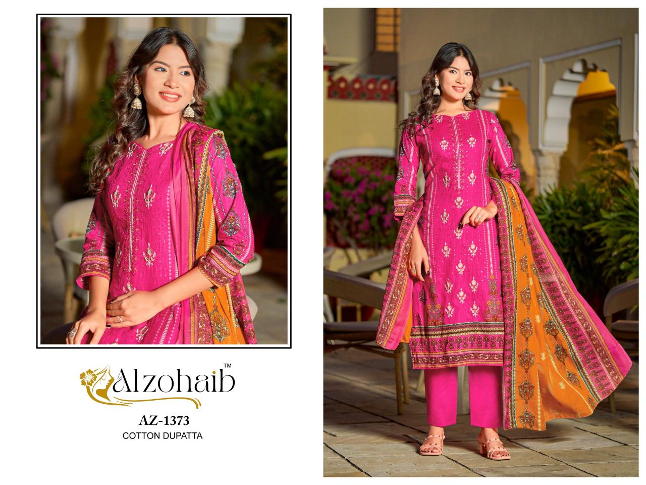 Alzohaib Az Asmaa catalog Chiffon Dupatta pakistani suits in kolkata