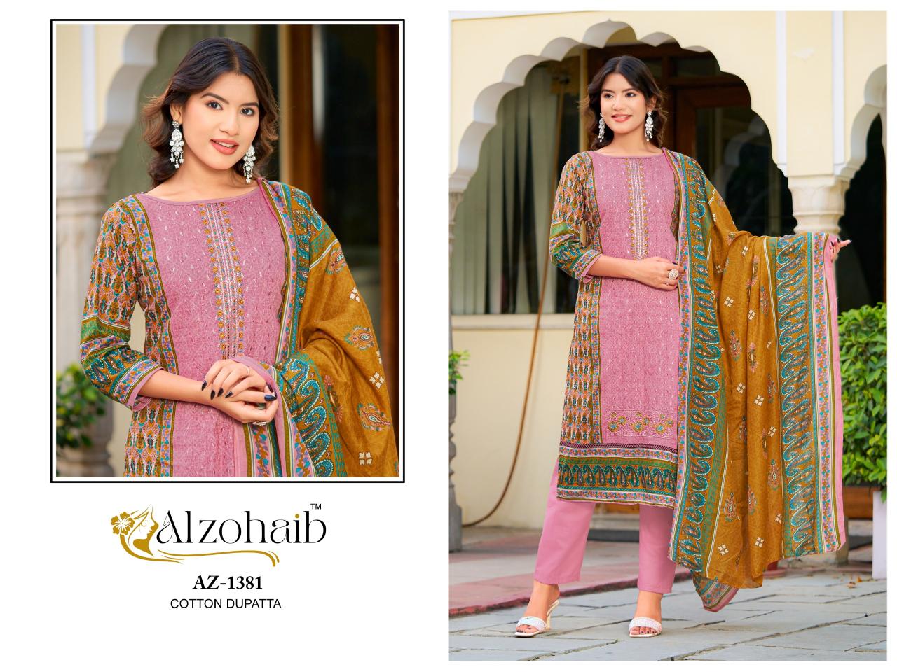 Alzohaib Az Haseena catalog Chiffon Dupatta pakistani suits online with price