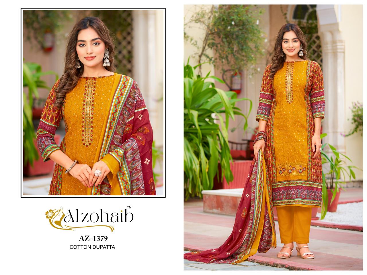 Alzohaib Az Haseena catalog Chiffon Dupatta pakistani suits online with price