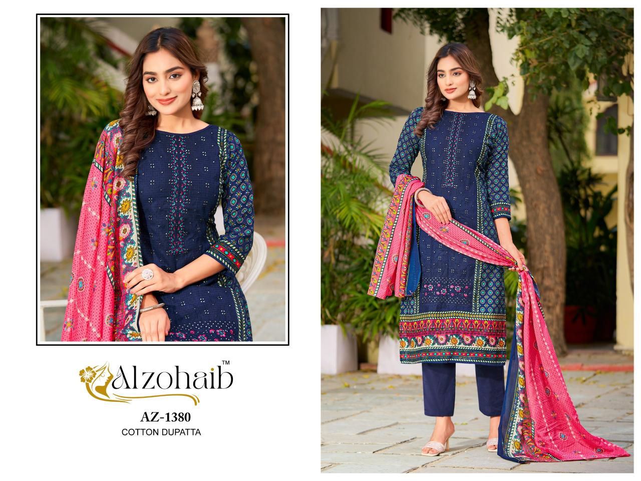 Alzohaib Az Haseena catalog Cotton Dupatta pakistani suits wholesale in pakistan