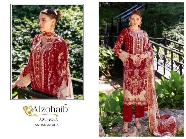 Alzohaib Az Humaira catalog Chiffon Dupatta pakistani suits designs during function