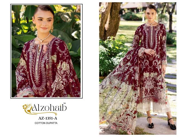 Alzohaib Az Humaira catalog Chiffon Dupatta pakistani suits designs during function