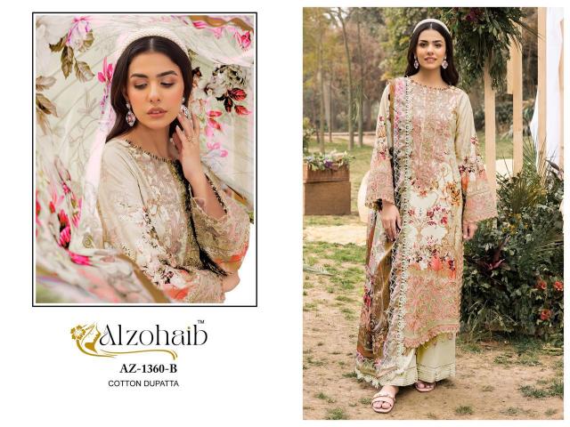 Alzohaib Az Rifa vol 1 catalog Chiffon Dupatta pakistani suit wholesaler in delhi