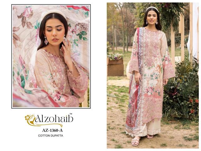 Alzohaib Az Rifa vol 1 catalog Chiffon Dupatta pakistani suit wholesaler in delhi