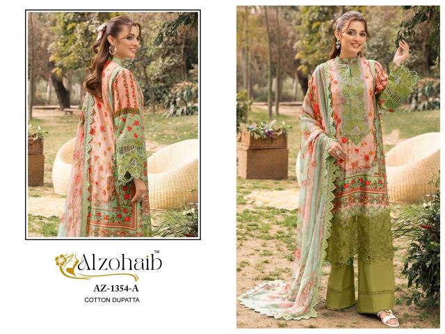 Alzohaib Az Rifa vol 1 catalog Cotton Dupatta pakistani suit wholesaler in delhi