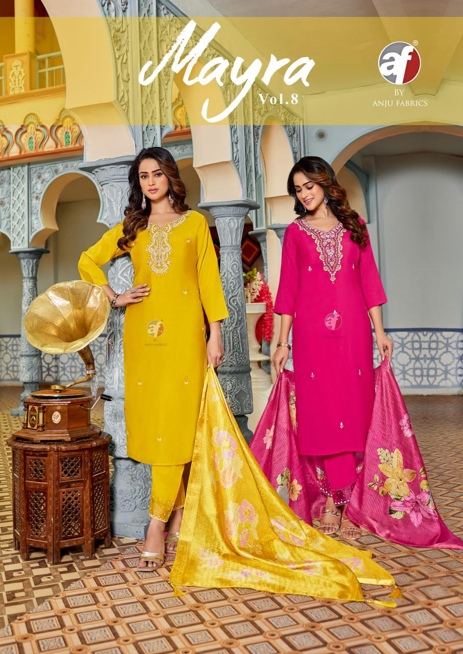 Anju Fabrics Mayra Vol 8 catalog branded kurtis wholesale mumbai