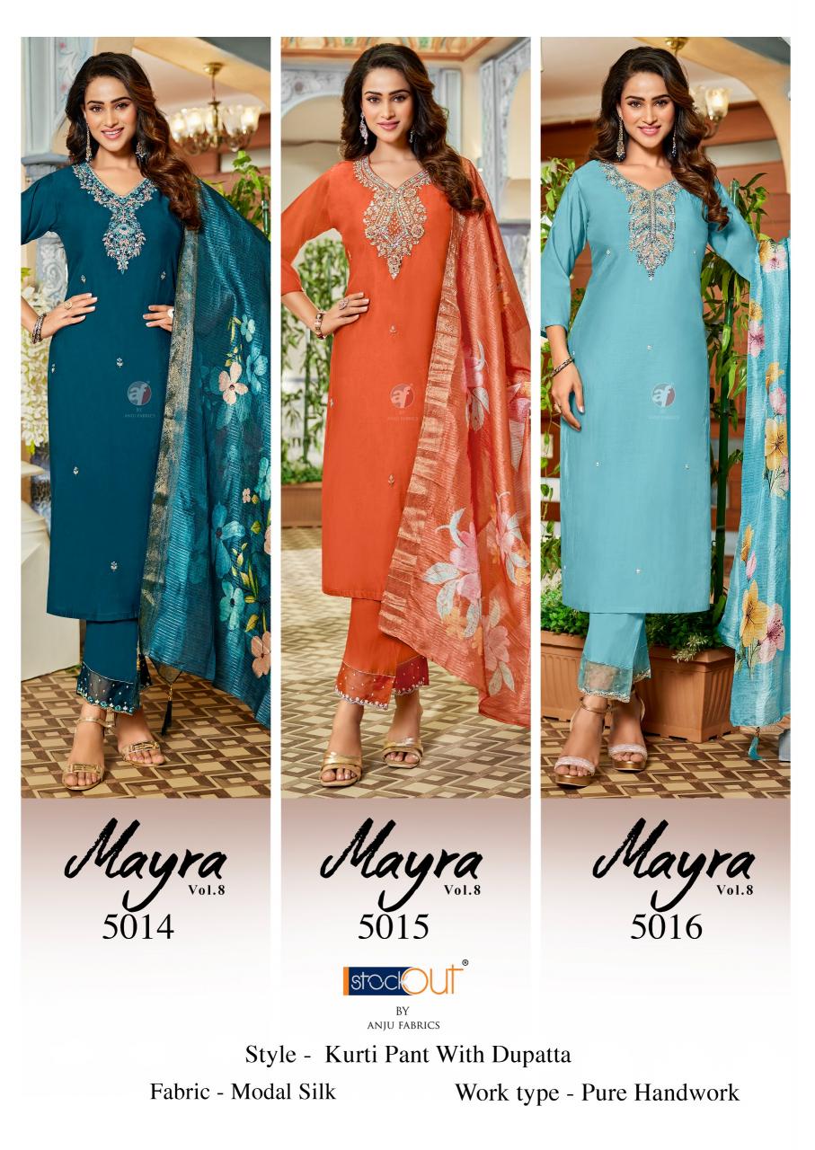 Anju Fabrics Mayra Vol 8 catalog branded kurtis wholesale mumbai