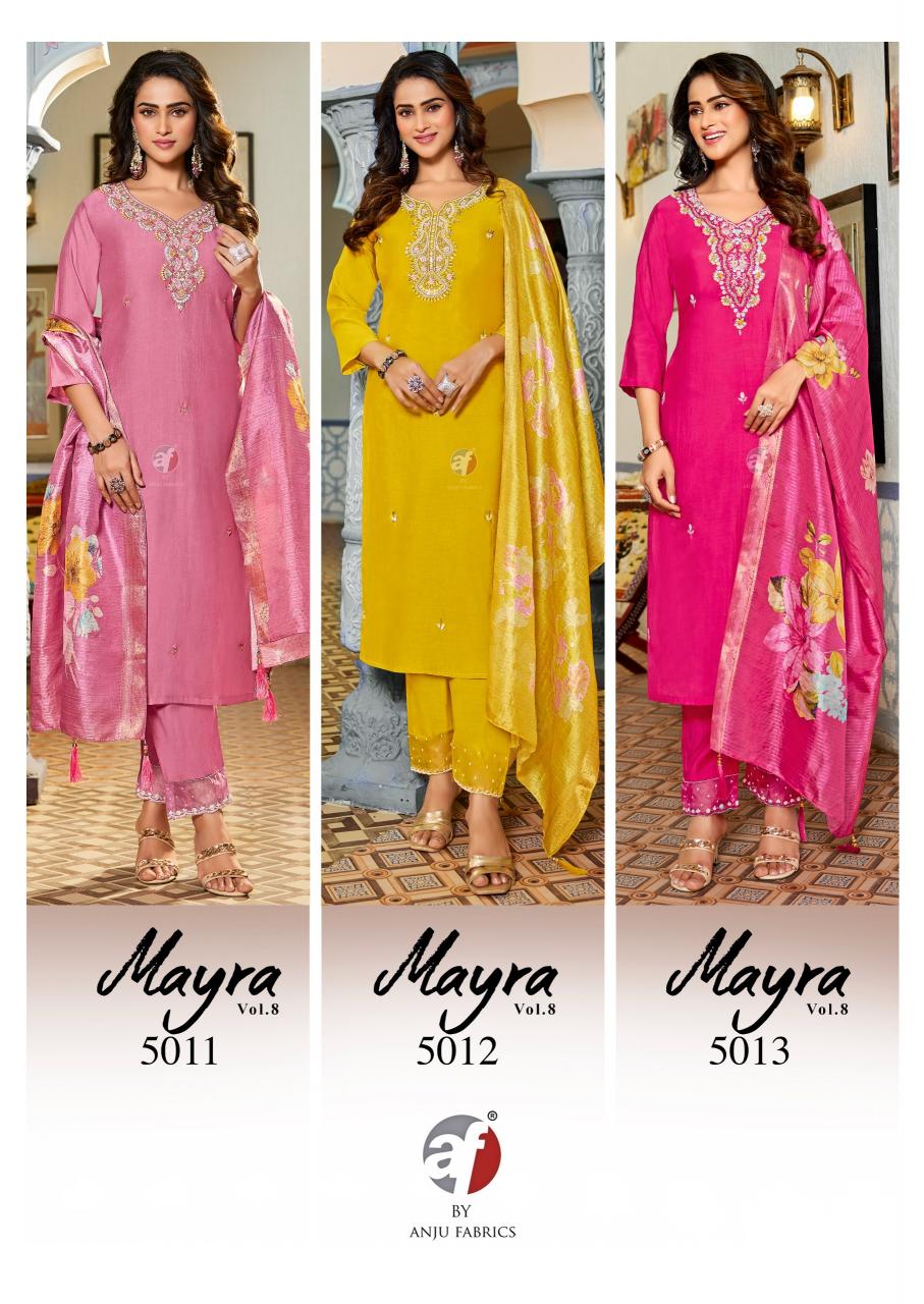 Anju Fabrics Mayra Vol 8 catalog branded kurtis wholesale mumbai