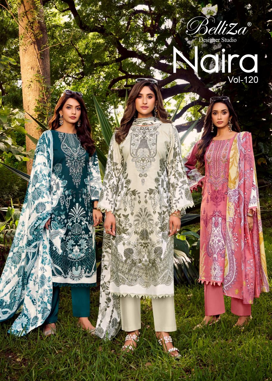 Belliza Naira Vol 120 catalog dress materials wholesaller