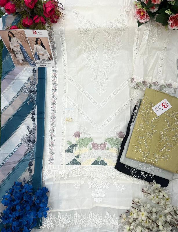 Bilqis B 206 A TO D catalog pakistani simple suit trouser