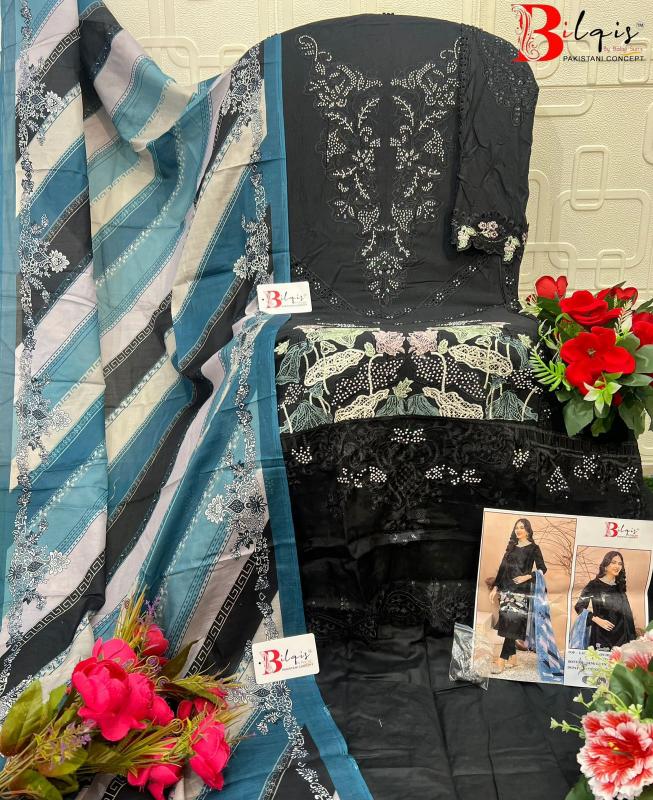 Bilqis B 206 A TO D catalog pakistani simple suit trouser