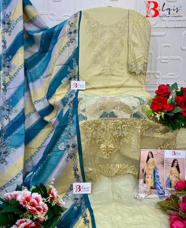 Bilqis B 206 A TO D catalog pakistani simple suit trouser