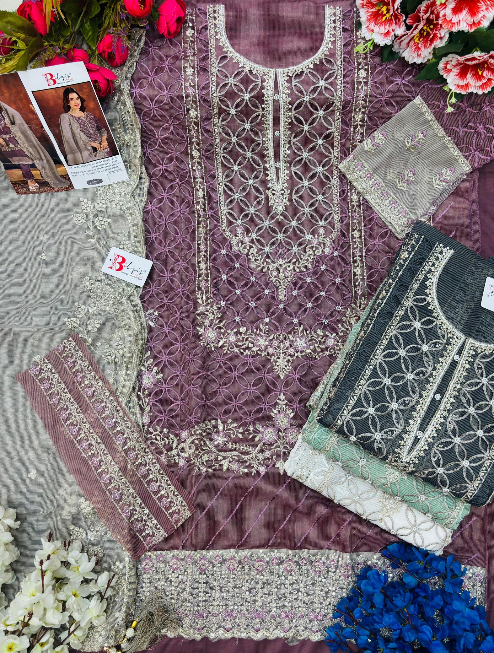 Bilqis B 219 A TO D catalog pakistani suits designs 2025