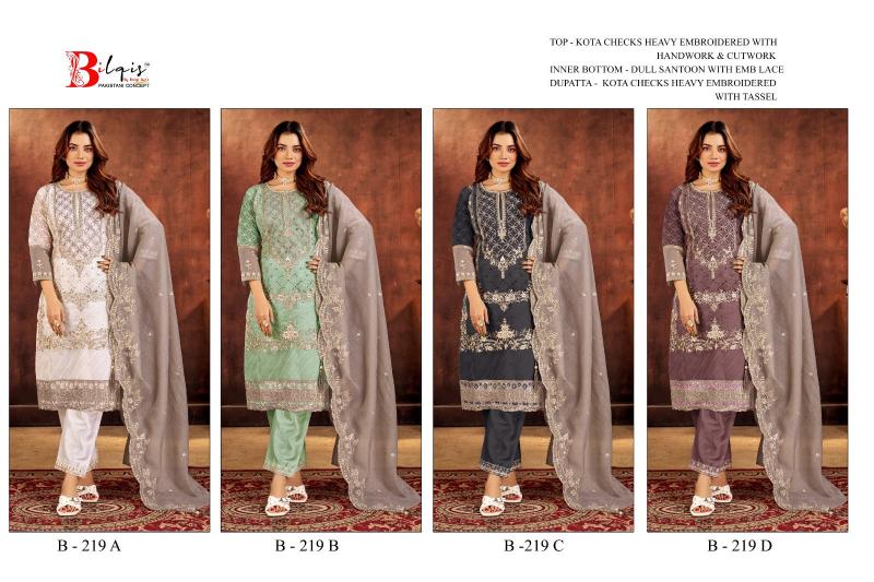 Bilqis B 219 A TO D catalog pakistani suits designs 2025