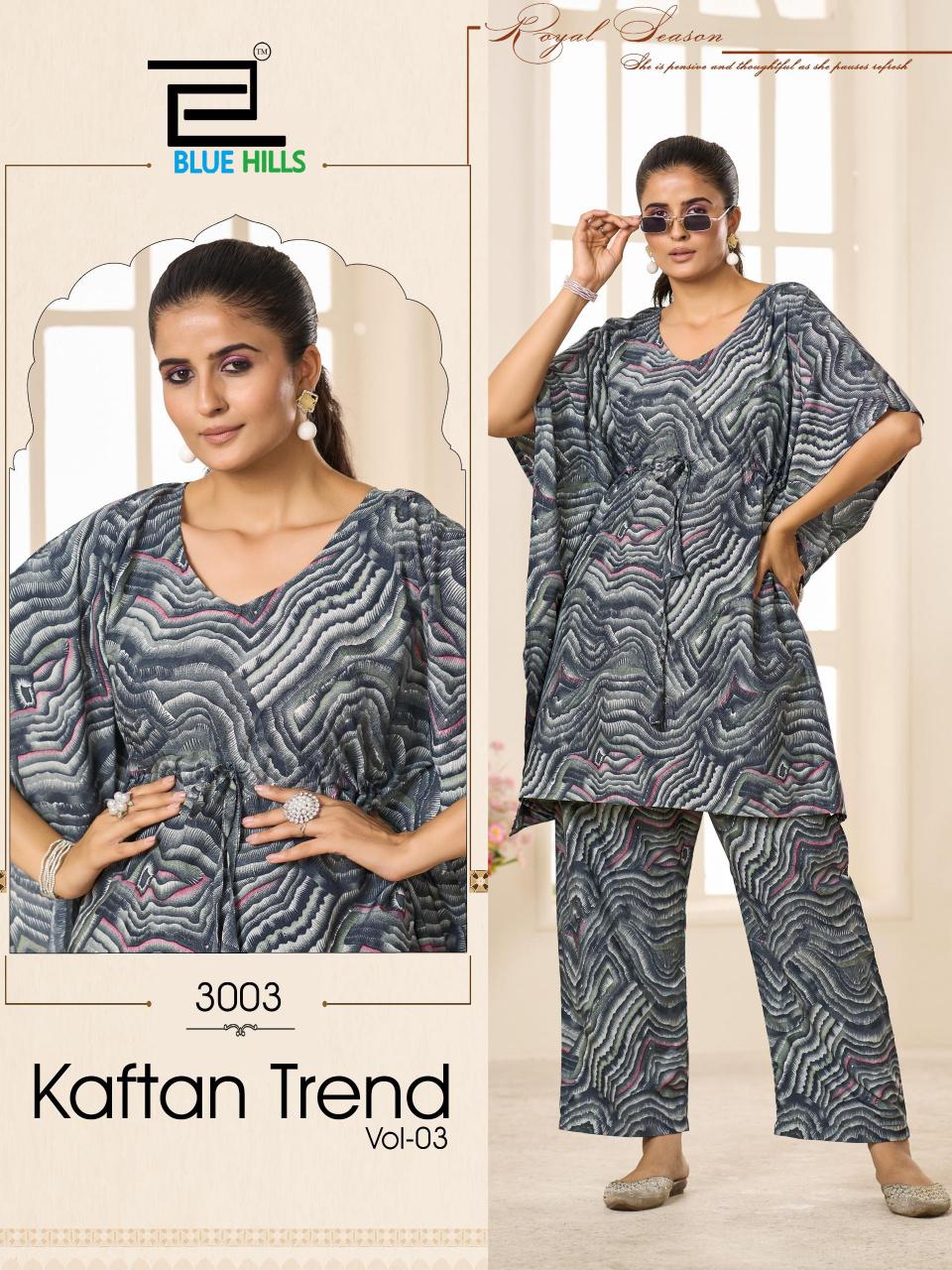 Blue Hills Kaftan trend vol 3 catalog branded Kaftan kurti wholesale