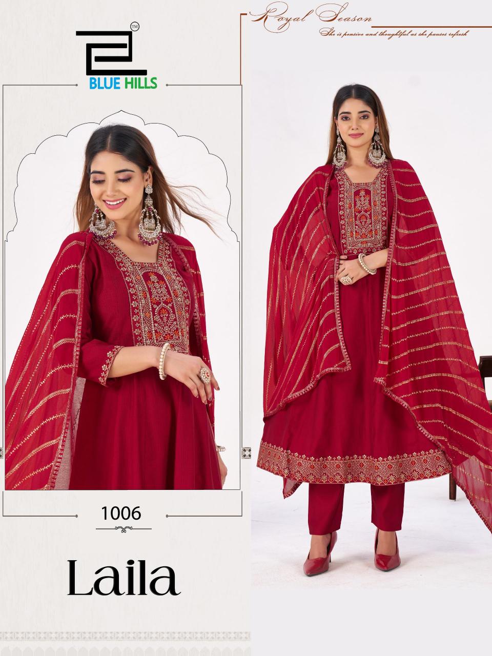 Blue Hills Laila catalog office wear kurtis wholesale