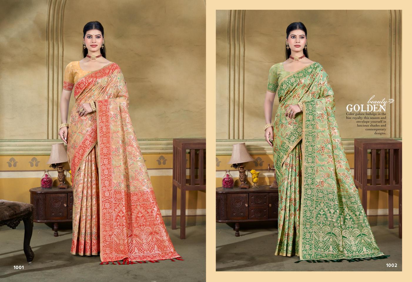 Bunawat -  Alankar Cotton Sangam Prints COTTAN SILK WITH MEENA Woven Work Traditional Saree