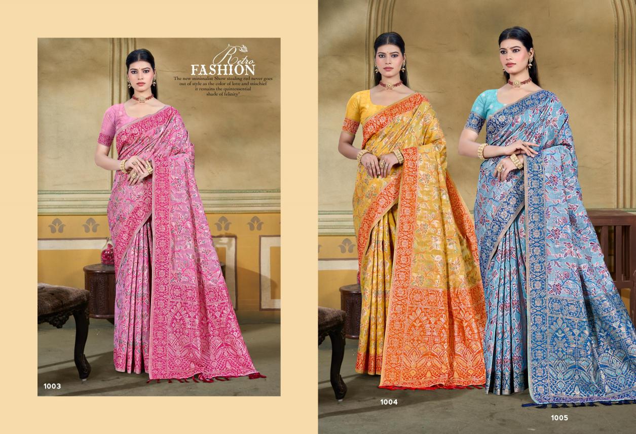 Bunawat -  Alankar Cotton Sangam Prints COTTAN SILK WITH MEENA Woven Work Traditional Saree