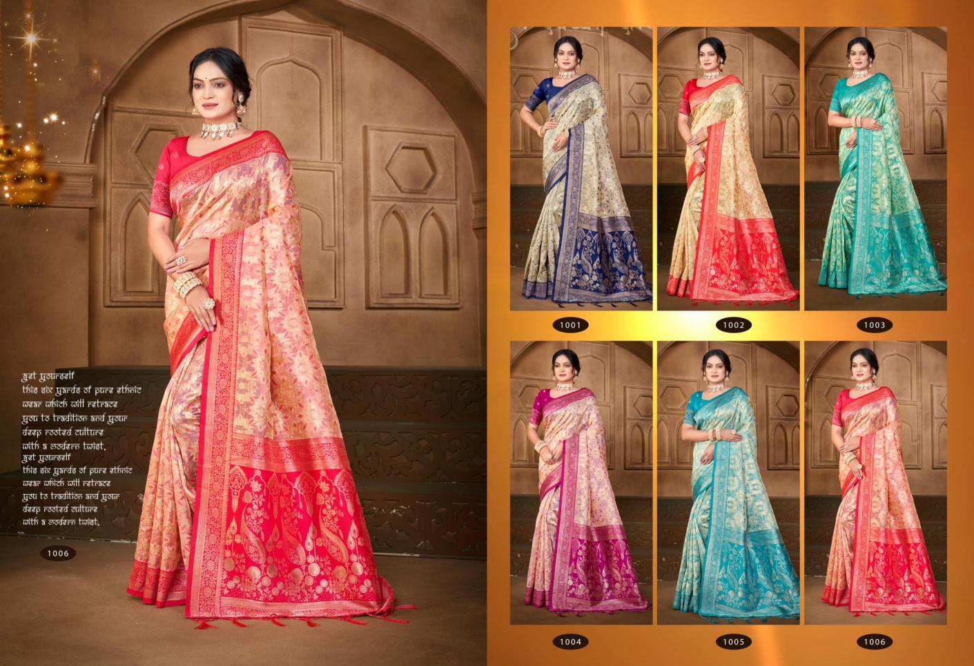 Bunawat - Charulata Sangam Prints COTTON SILK WITH MEENAKARI Woven Work Traditional Saree