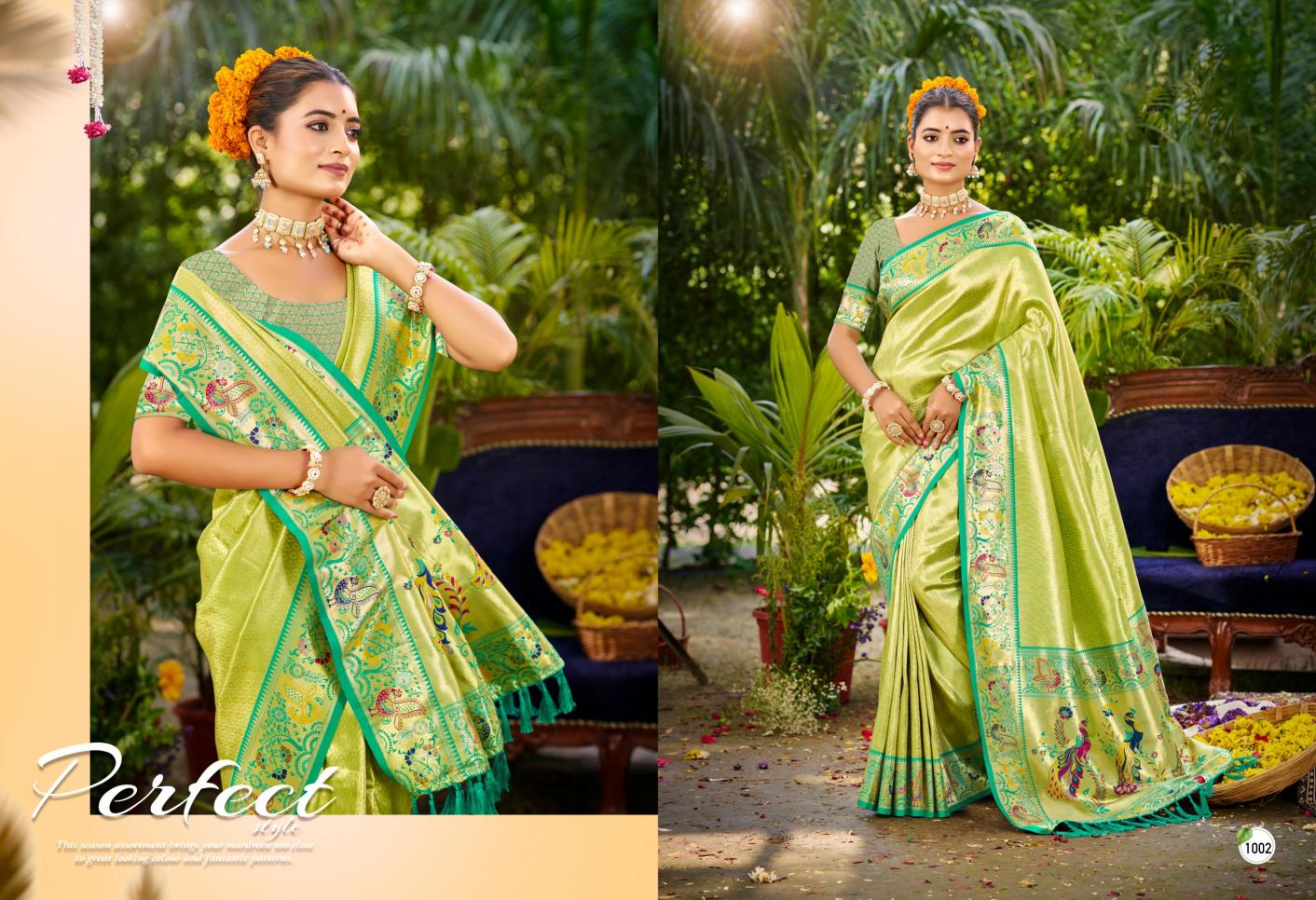 Bunawat - Kanchan Silk Sangam Prints SILK Woven Work Traditional Saree