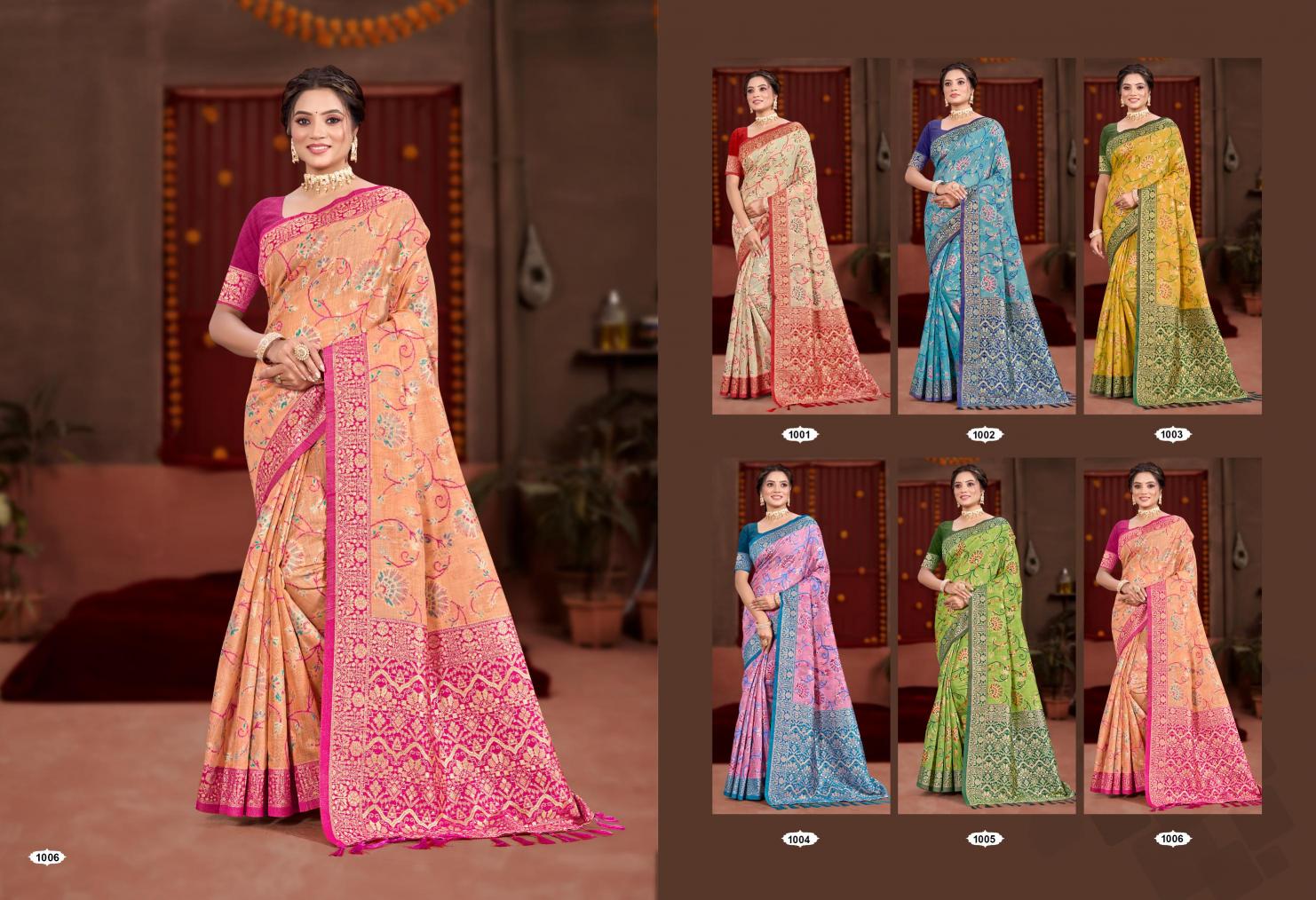 Bunawat - Rudali Cotton Sangam Prints COTTON SILK WITH MEENA Woven Work Traditional Saree