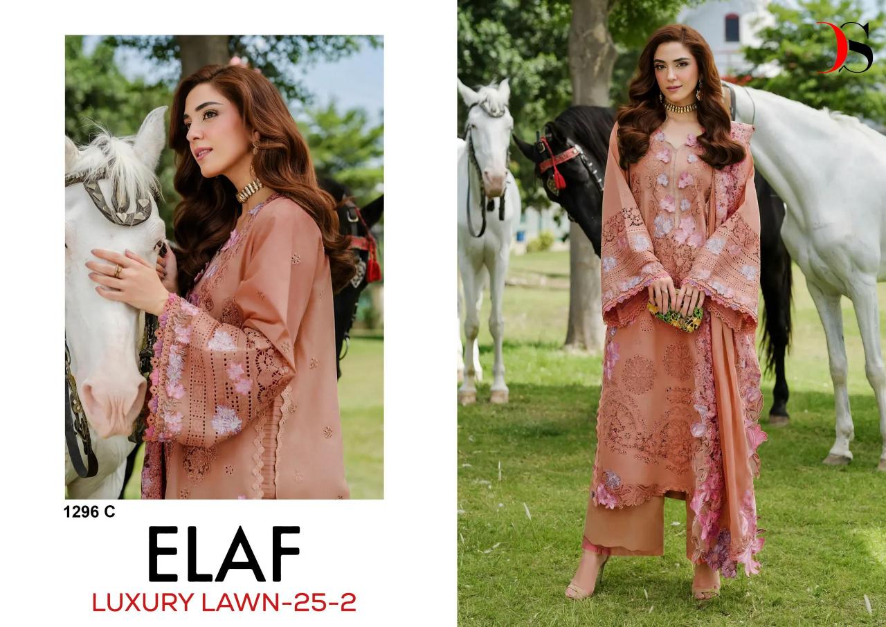 Deepsy Elaf Luxury Lawn 25 Vol 2 NX 1296 catalog pakistani wholesale salwar kameez in karachi