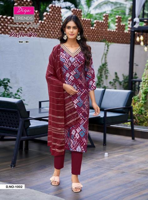 Diya Trends Rashmika vol 1 catalog kurti design 2025 wholesale