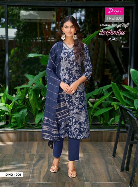 Diya Trends Rashmika vol 1 catalog kurti design 2025 wholesale