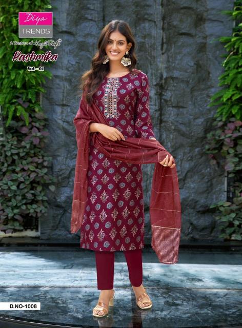 Diya Trends Rashmika vol 1 catalog kurti design 2025 wholesale