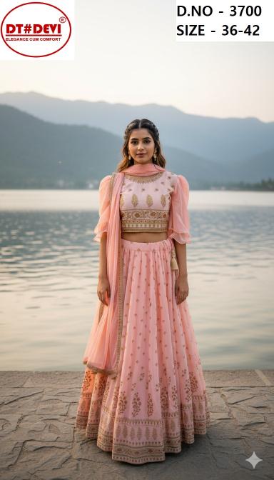 Dt Devi Avika 3700 Catalog crop top lehenga online india