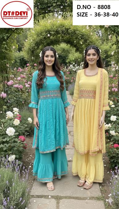 Dt Devi Radhika vol 2 8808 catalog kurti palazzo set wholesale in jaipur