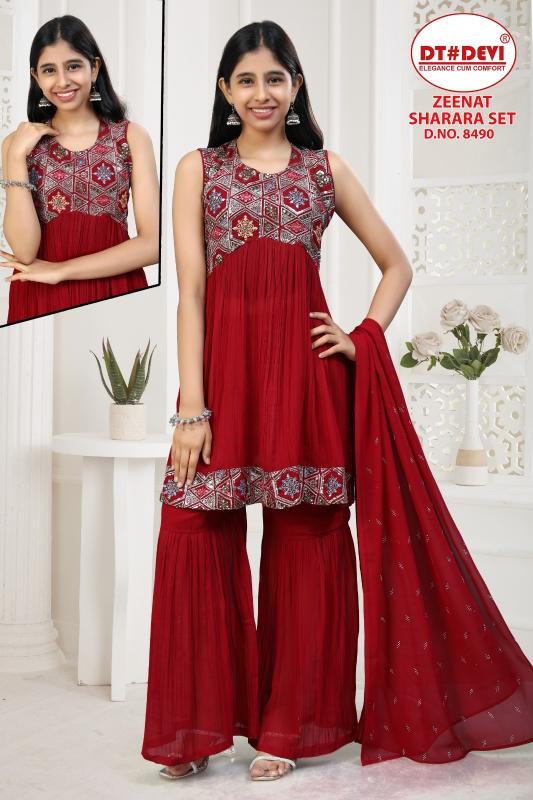 Dt Devi Zeenat 8490 catalog kids wear wholesale in mumbai
