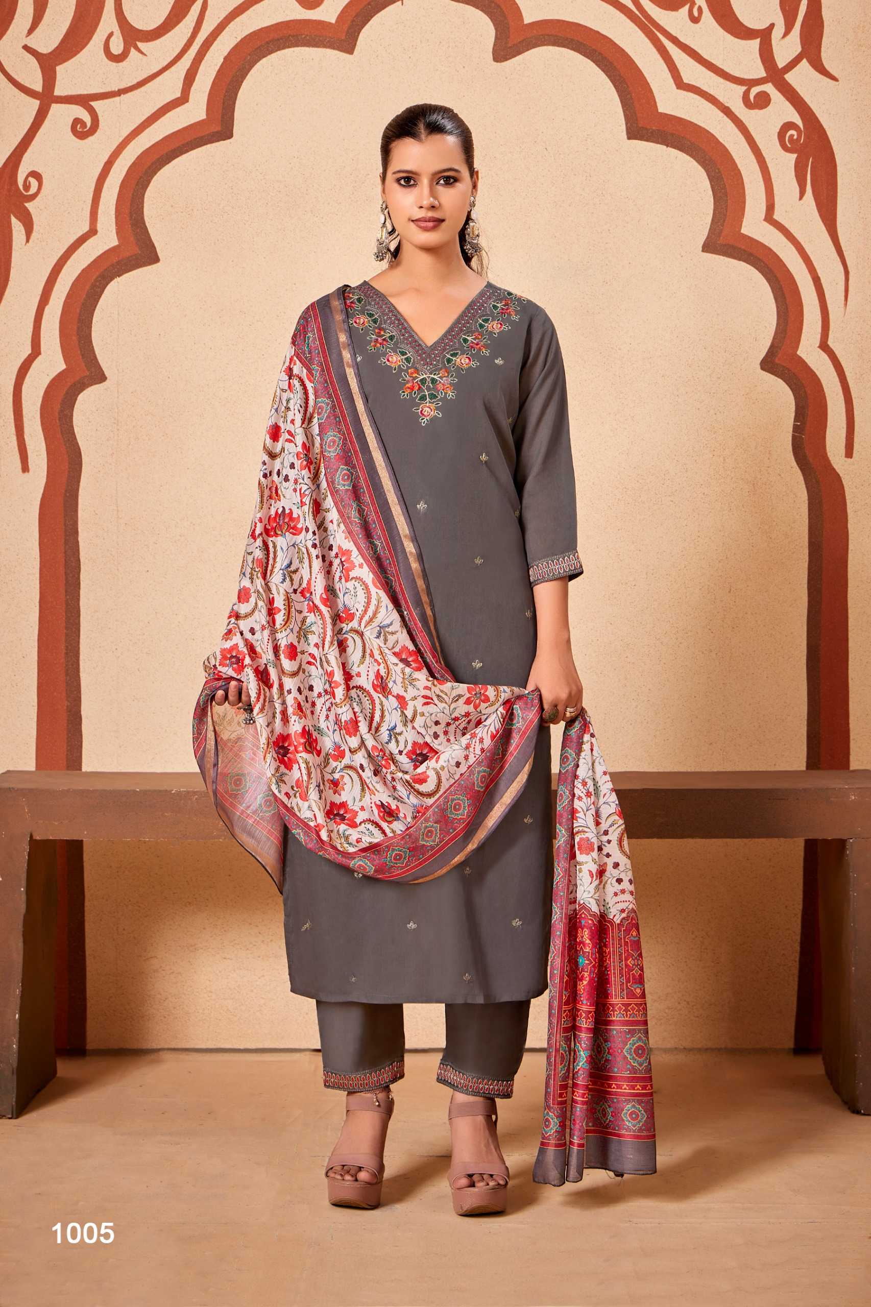 Felocity Pure Heavy Roman silk catalog buy kurtis wholesale online india