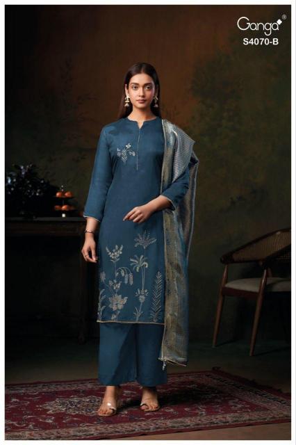 Ganga Daria 4070 catalog salwar kameez fabric wholesale uk