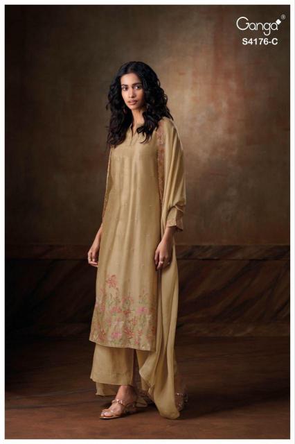 Ganga Farisha 4176 catalog unstitched salwar kameez wholesalers in india
