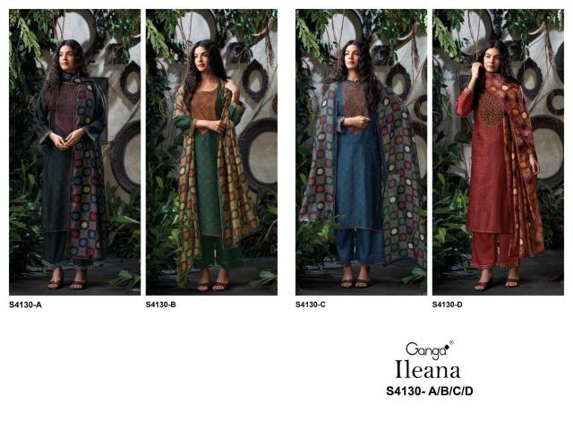 Ganga Ileana 4130 catalog lawn salwar kameez wholesale