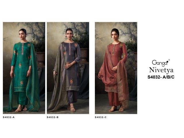 Ganga Nivetya 4032 catalog wholesale indian salwar kameez