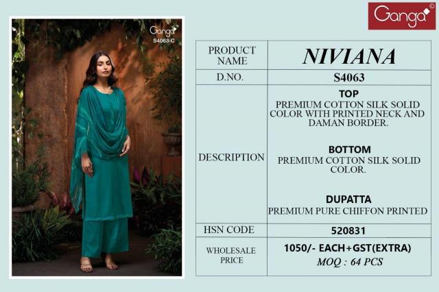 Ganga Niviana 4063 catalog salwar kameez wholesale manchester