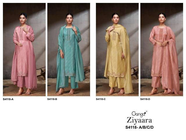 Ganga Ziyaara 4118 catalog wholesale salwar kameez suits